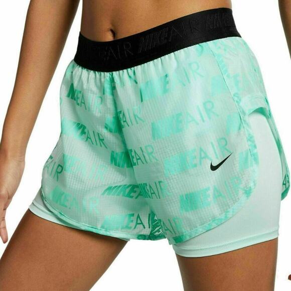 Nike Pants - Nike Air Womens 2-in-1 Running Shorts CT7366-336 Mint Green Medium